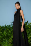 AGILITÀ - Vestido Longo Romana Echarpe Preto