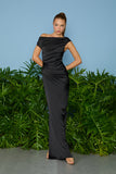 AGILITÀ - Vestido Longo Kate Decote Irregular Preto