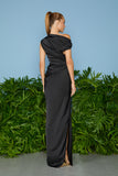 AGILITÀ - Vestido Longo Kate Decote Irregular Preto