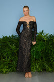 AGILITÀ - Vestido Midi Ruby Ombro a Ombro Preto