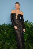AGILITÀ - Vestido Midi Ruby Ombro a Ombro Preto