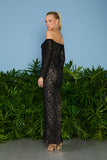 AGILITÀ - Vestido Midi Ruby Ombro a Ombro Preto
