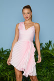 AGILITÀ - Vestido Curto Jade Plissado Cerejeira