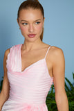 AGILITÀ - Vestido Curto Jade Plissado Cerejeira