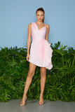 AGILITÀ - Vestido Curto Jade Plissado Cerejeira