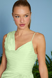 AGILITÀ - Vestido Curto Jade Plissado Acelga