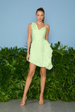AGILITÀ - Vestido Curto Jade Plissado Acelga