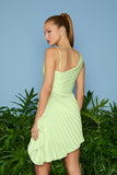 AGILITÀ - Vestido Curto Jade Plissado Acelga