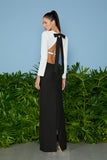 AGILITÀ - Vestido Longo Lucinda Saia Reta Preto e Branco
