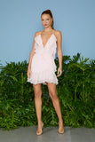 AGILITÀ - Vestido Curto Laura Babados Decote Cerejeira