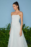 AGILITÀ - Vestido Midi Giane Saia Tule 3D OFF White