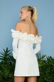 AGILITÀ - Vestido Curto Zoe Ombro a Ombro OFF White