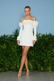 AGILITÀ - Vestido Curto Zoe Ombro a Ombro OFF White