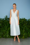 AGILITÀ - Vestido Midi Sabrina Aplicação OFF White