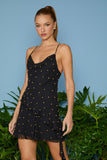 AGILITÀ - Vestido Curto Marina Babado Vertical Preto