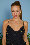 AGILITÀ - Vestido Curto Marina Babado Vertical Preto