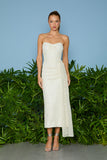 AGILITÀ - Vestido Midi Lais Tule Bordado OFF White