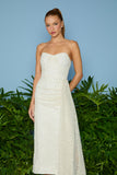 AGILITÀ - Vestido Midi Lais Tule Bordado OFF White
