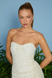 AGILITÀ - Vestido Midi Lais Tule Bordado OFF White