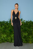 AGILITÀ - Vestido Longo Samara Fivela Losango Preto