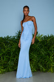 AGILITÀ - Vestido Longo Taylor Losango Frozen Azul