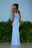AGILITÀ - Vestido Longo Taylor Losango Frozen Azul