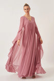 ANA VARGAS - Vestido Longo Melissa Rosa Cha