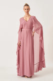 ANA VARGAS - Vestido Longo Melissa Rosa Cha