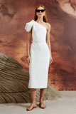 AGILITÀ - Vestido Midi Detalhe Ombro OFF White