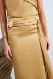 AGILITÀ - Saia Midi Pala Passante Dourado Avelã