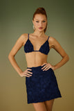 AGILITÀ - Saia Curta Alicia Flor 3D Navy
