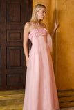 AGILITÀ - Vestido Longo Seda Laço Decote Rose