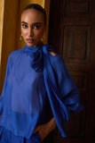 AGILITÀ - Blusa Laço Gola Manga Longa Azul