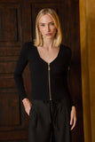 AGILITÀ - Blusa Ziper Manga Longa Preto
