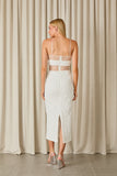 FABULOUS AGILITÀ - Vestido Midi Lily Renda Veludo OFF White