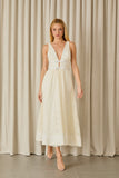 AGILITÀ - Vestido Midi Giovana Renda Creme