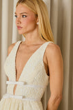 AGILITÀ - Vestido Midi Giovana Renda Creme