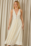 AGILITÀ - Vestido Midi Giovana Renda Creme