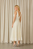 AGILITÀ - Vestido Midi Giovana Renda Creme