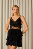 FABULOUS AGILITÀ - Vestido Curto Marian Renda Preto