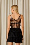 FABULOUS AGILITÀ - Vestido Curto Marian Renda Preto