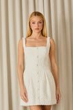 FABULOUS AGILITÀ - Vestido Curto Isis Decote Quadrado OFF White
