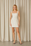 FABULOUS AGILITÀ - Vestido Curto Isis Decote Quadrado OFF White