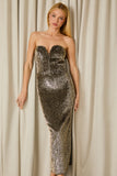 FABULOUS AGILITÀ - Vestido Midi Florence Paete Preto C/ Dourado