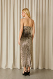 FABULOUS AGILITÀ - Vestido Midi Florence Paete Preto C/ Dourado