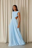 FABULOUS AGILITÀ - Vestido Longo Karlie Plissado Baby Blue