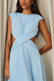FABULOUS AGILITÀ - Vestido Longo Karlie Plissado Baby Blue