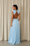 FABULOUS AGILITÀ - Vestido Longo Karlie Plissado Baby Blue