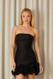 FABULOUS AGILITÀ - Vestido Curto Charlotte Flores Barra Preto