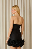 FABULOUS AGILITÀ - Vestido Curto Charlotte Flores Barra Preto